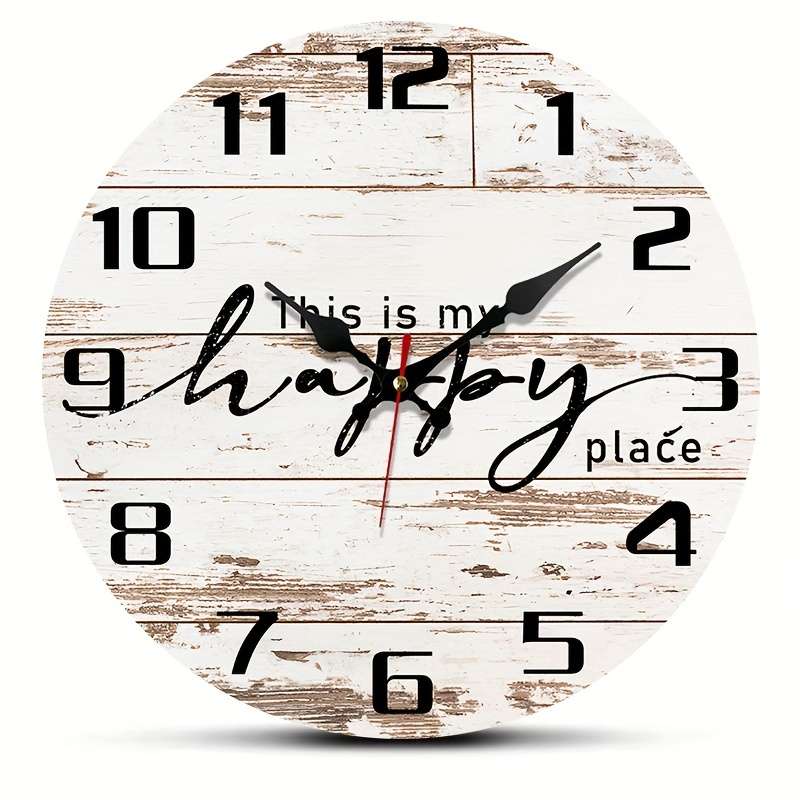 1pc Vintage Wooden Grain Creative Fashion Wall Clock Silent Quartz Round Wood Clock for Bedroo