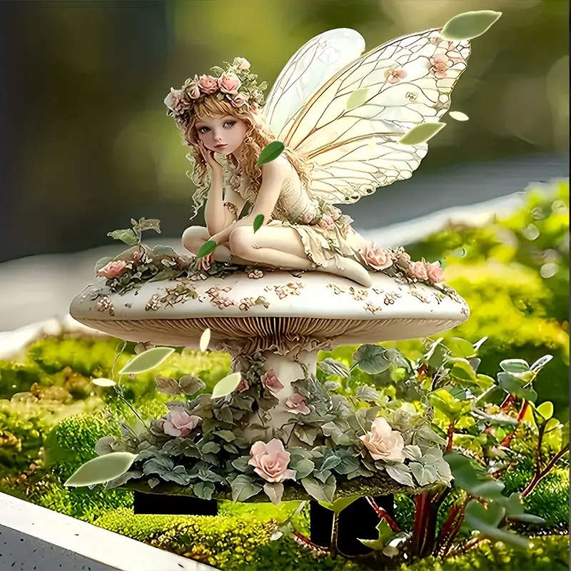 1pc Art Deco Floor-Mounted Acrylic Garden Card Arrangement Romantic Boho Style 2D Flat Non-3D Charmi