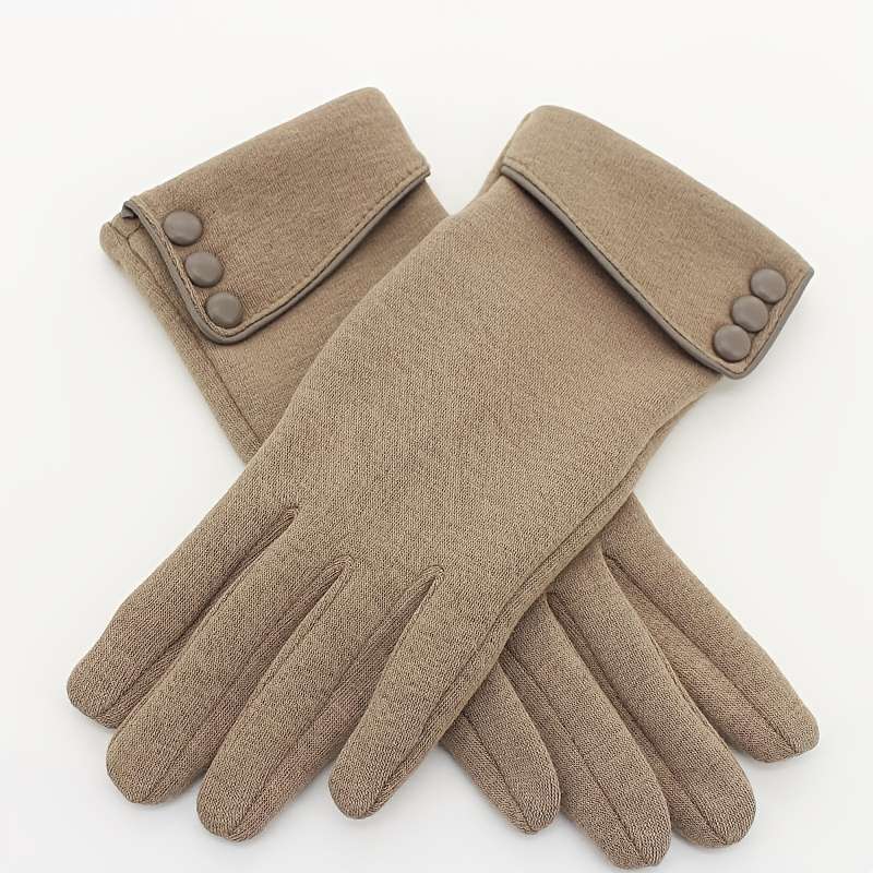 1 Pair Khaki Warm Gloves