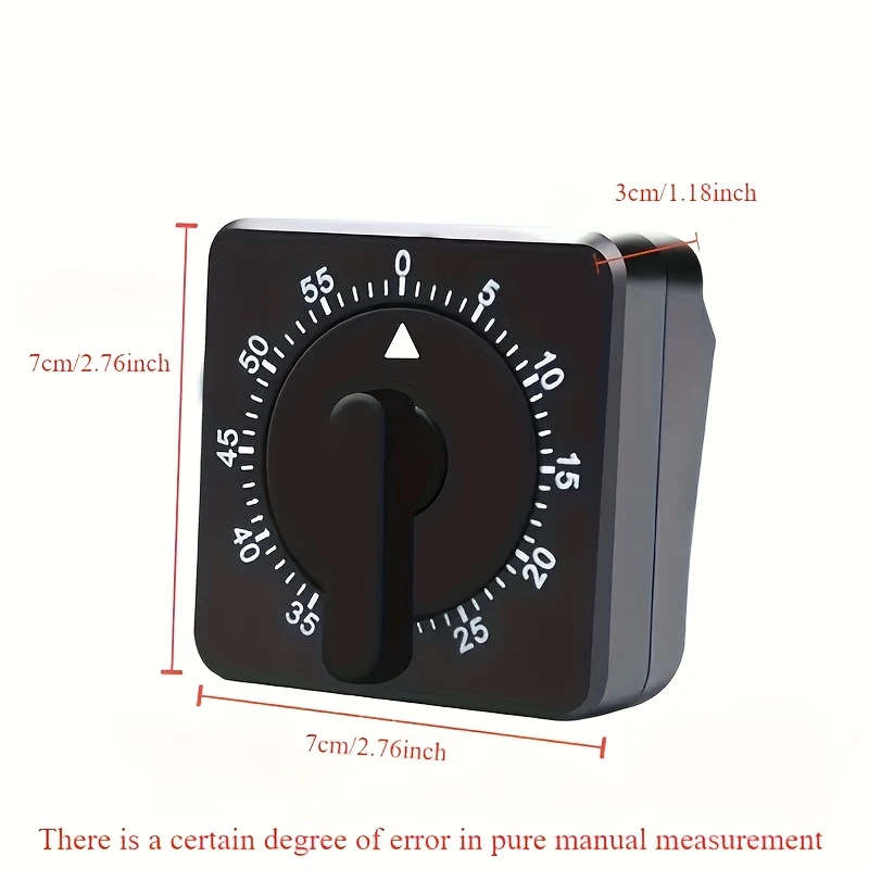 1pc Simple Mechanical Timer Kitchen Small Square Pendulum Timer Reminder High Quality Energy Saving