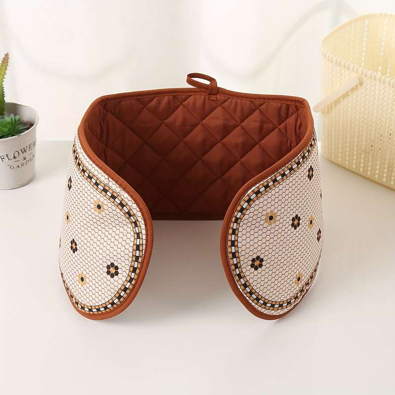 1pc Conjoined Heatproof Gloves Microwave Oven Baking Conjoined Insulation Pot Holder Thickened Doub