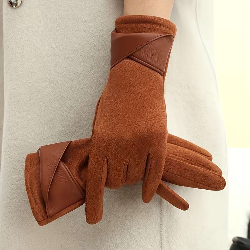 1 Pair Black One Size Touchscreen Winter Gloves