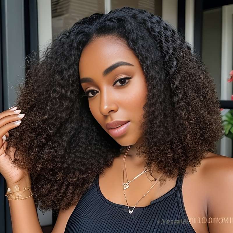 1Pc Black 35.56cm Fashion Design Wig