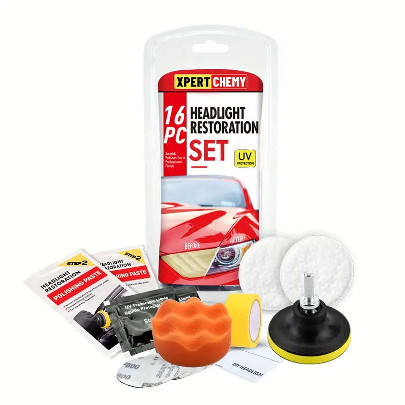 1set Auto Restore and Protect Headlight Restoration Kit Use On Plastic Lenses Headlights Taillights