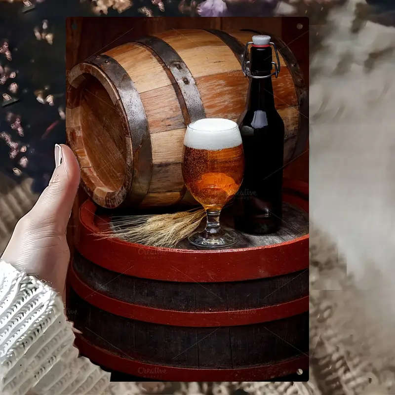 1pc Beer scene Retro Aluminum Metal Tin Sign Poster With Artworks Restaurant Pub Cafe Shop Aluminum
