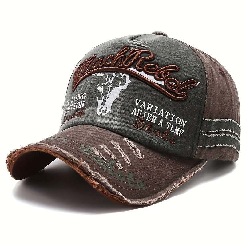 1pc Four One Sun Protection Baseball Cap Adjustable Fit UV Protection Stylish Black Hat with Wh