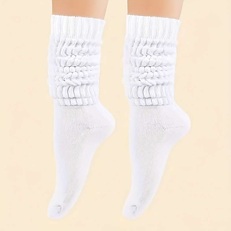 6 Pairs Of Mixed Colors One Size High Elastic Socks