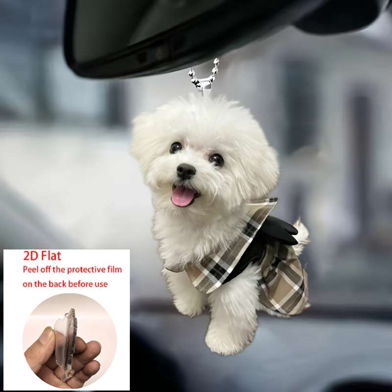 1pc 2D Flat    8cm 3.14in Cute Acrylic Pendant Car Rearview Mirror Pendant Backpack Pen