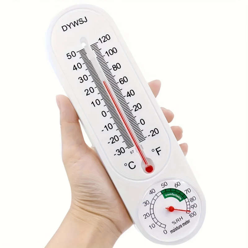 1pc 9Inch Wireless Indoor/Outdoor Thermometer Hygrometer Wall Mount Large Digital Display Accurate
