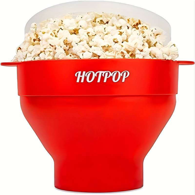 1set Microwave Popcorn Maker Popcorn Maker Foldable Bowl BPA Free and Dishwasher Safe 10 Colo