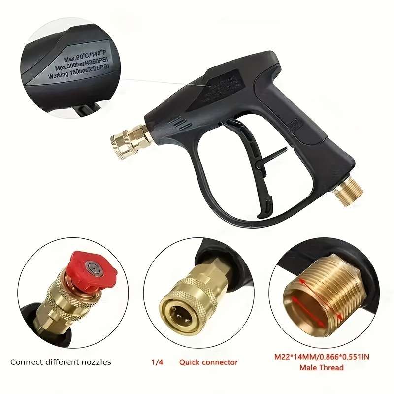 1Pc High Pressure Water Gun M22-14 Hose Connector