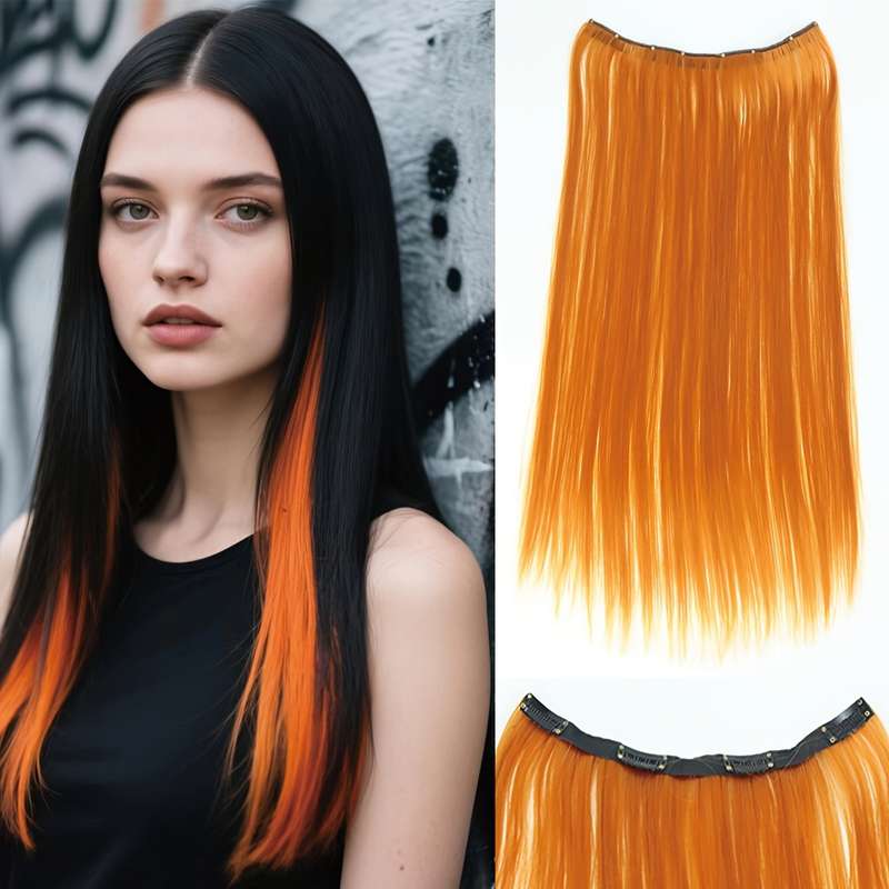 1Pc Dirty Orange 50.8cm Fashion Design Wig