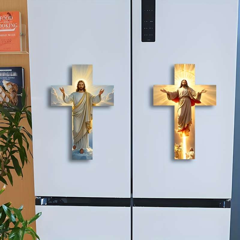 2pcs Cross Jesus Jesus Christian Themed Stickers