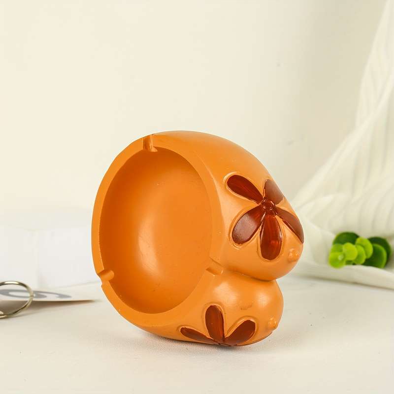 1pc Creative Resin Chest Ashtray with Floral Design Unique Home Decor for Living Room Deskto