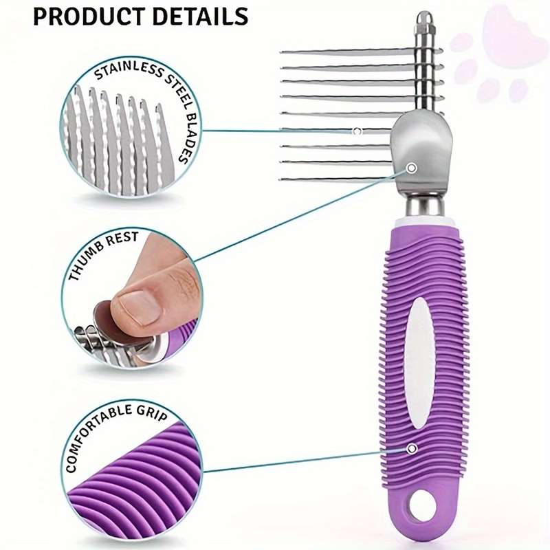 1pc Purple Size Medium Pet Comb