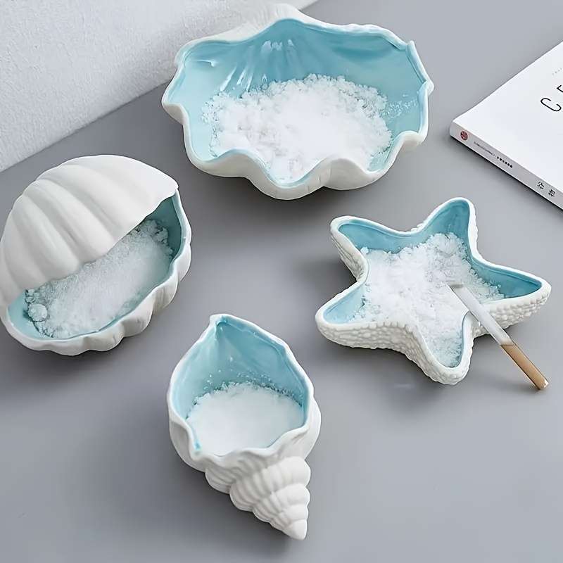1pc Ocean-Themed Ceramic Starfish Ashtray Handcrafted Nautical Decor with Realistic Sea Textur