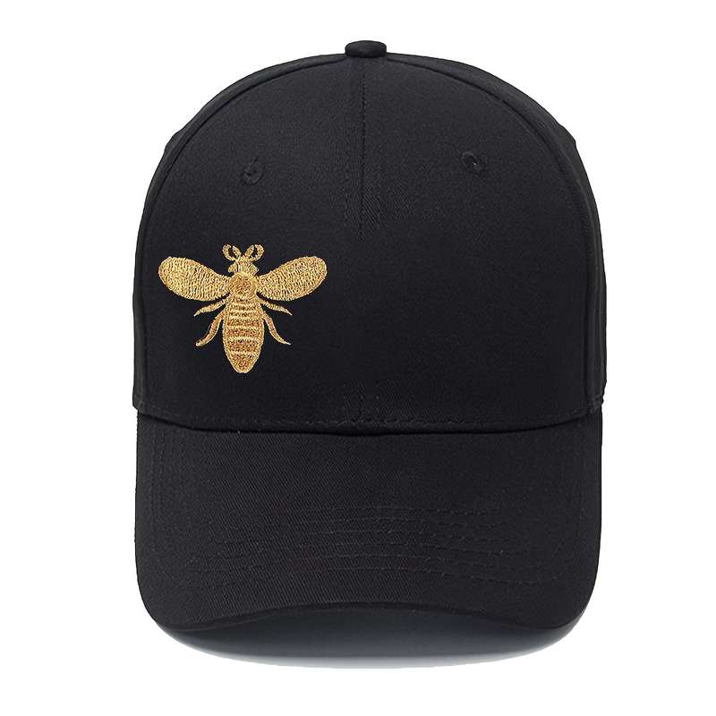 1pc Embroidered Bee Baseball Cap Stylish Sports Sun Protection Hat Adjustable Size Peaked Hat F