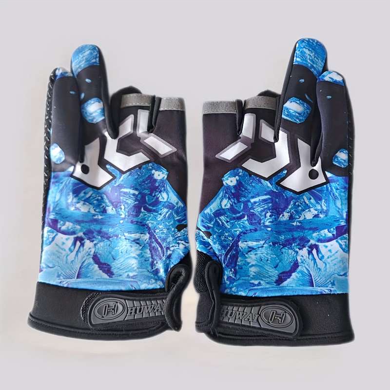 1 Pair Blue One Size Outdoor Sports Gloves