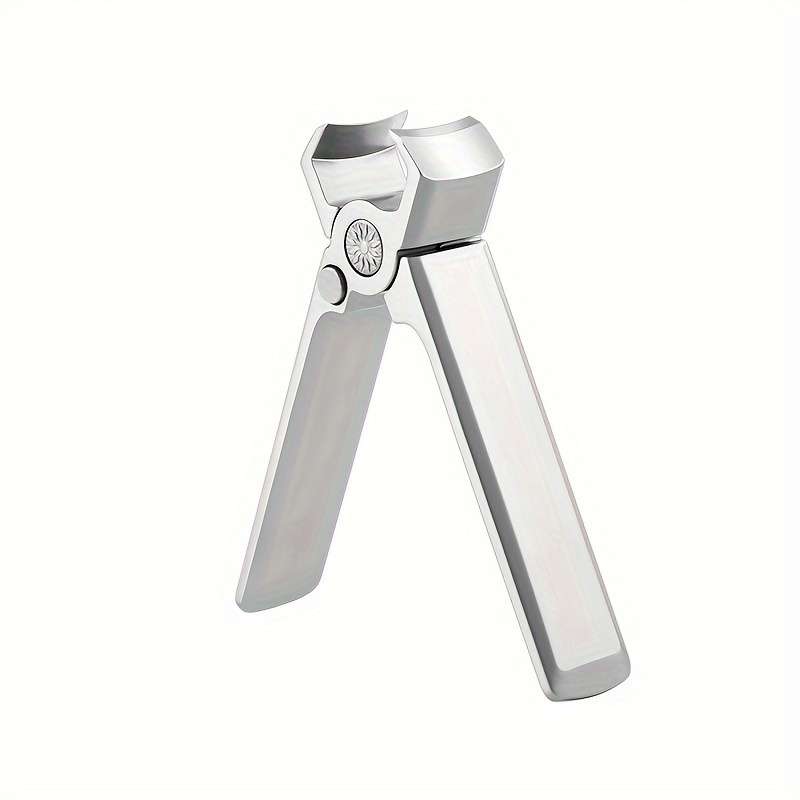 1pc Classic Style Stainless Steel Nail Clippers Wide Jaw Concave Blade Edge Unscented Ideal