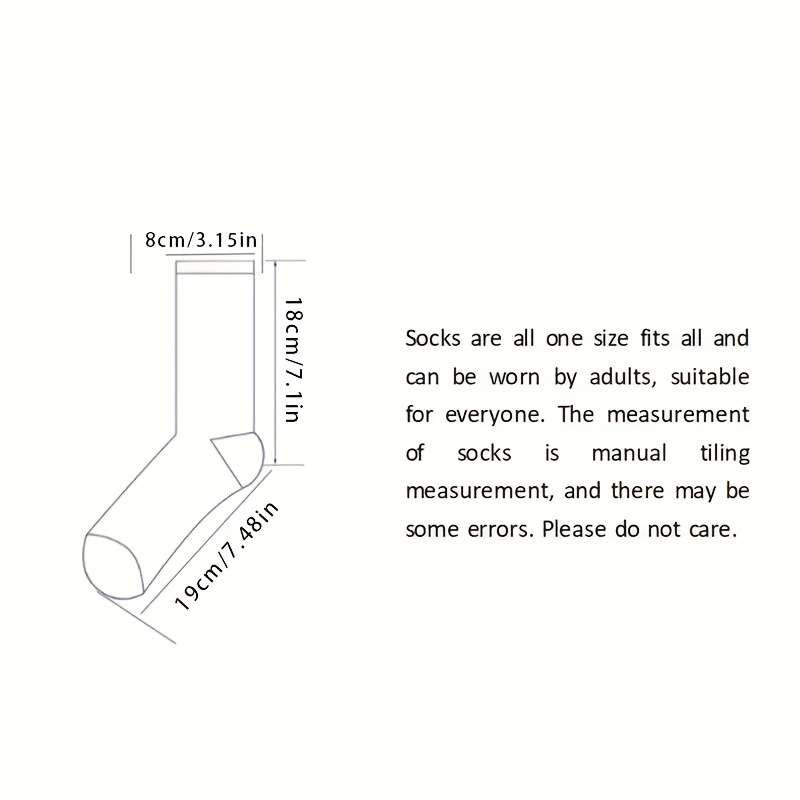 5 Pairs Of Mixed Colors One Size High Elastic Socks