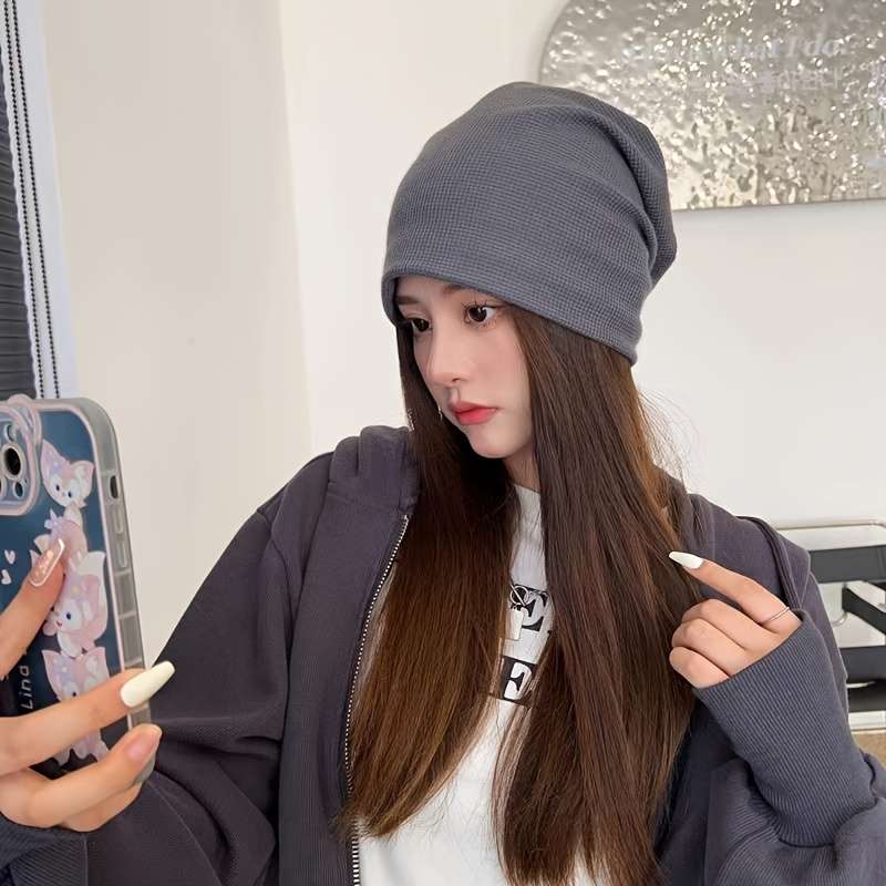 1Pc Gray Hat Honey Tea Color Wig 35.56cm Fashion Design Wig