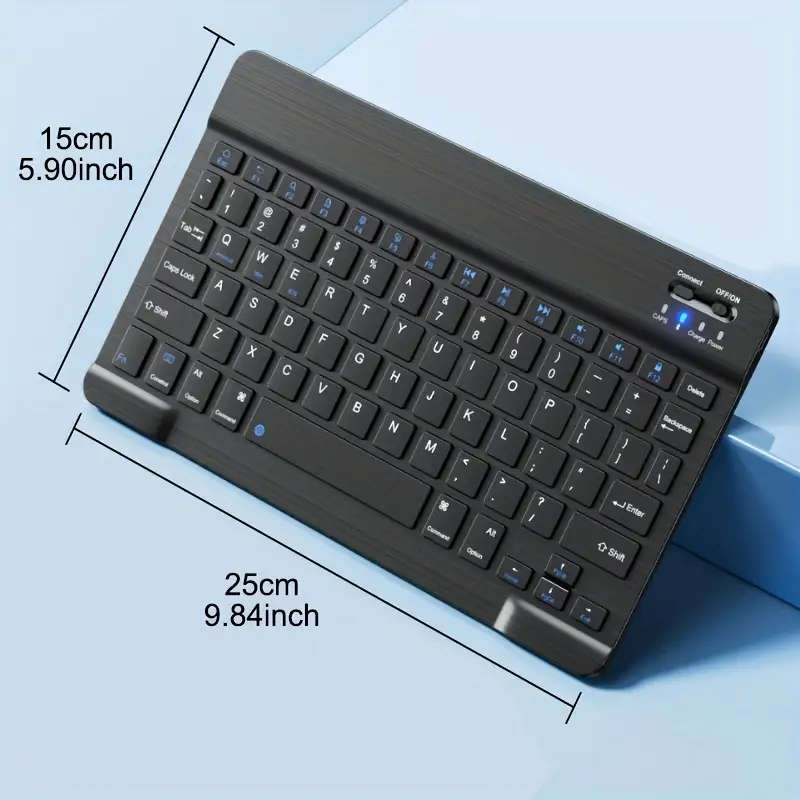 1pc Ergonomic Wireless Keyboard for Tablets and Smartphones Wireless Connectivity USB Type-C Chargin