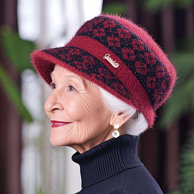 1pc Women'S Fashion Winter Knit Beanie Cap with Earflaps Comfortable Stretch Fleece-Lined Wa