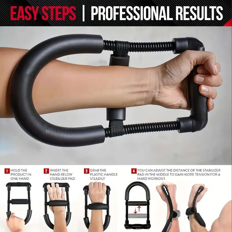 1pc Adjustable Iron Forearm Strength Trainer Enhances Wrist Strength Dexterity Coordination Ideal fo