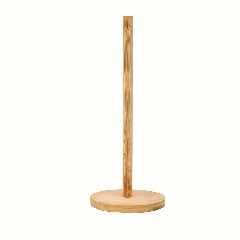 1pc Rustic Bamboo Paper Towel Holder Freestanding Wooden Dispenser for Kitchen Bathroom Fa