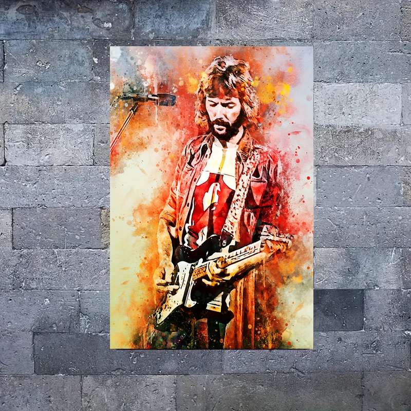 1pc Vibrant Rock Music Canvas Art Print 30.48x45.72 cm Frameless Eric Clapton Inspired Poster wit