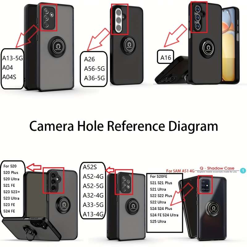 1pc Black For Samsung Galaxy A52 Phone Cases