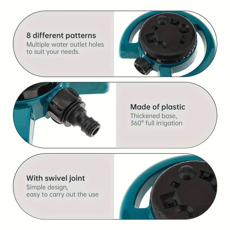 1Pc Round Sprinkler8 Function Automatic Garden Lawn Sprinkler