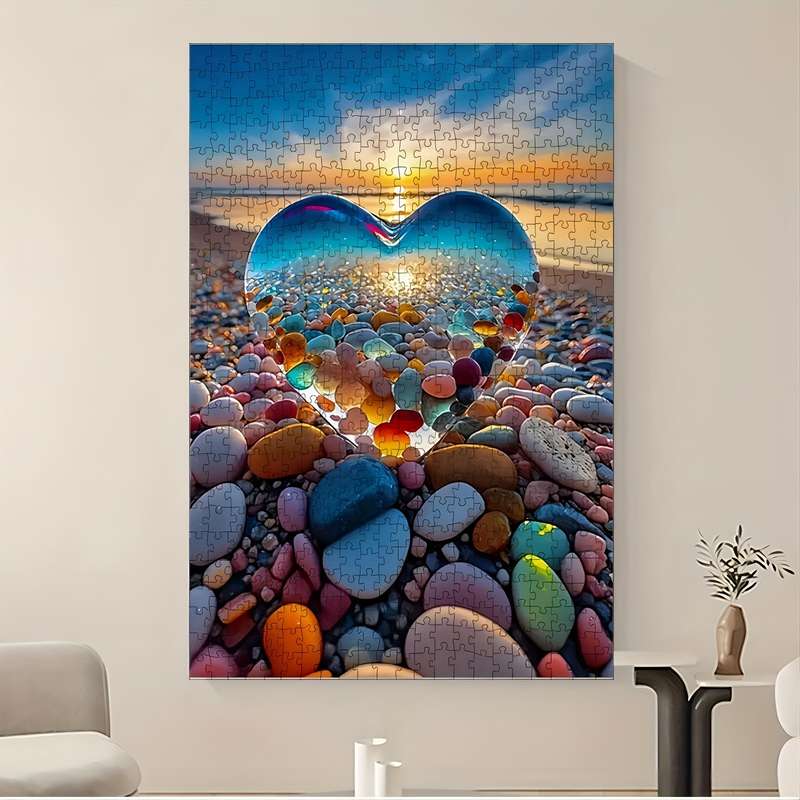 1000pcs Love Stones Jigsaw Puzzle for Adults Vibrant Colorful Landscape Scene with