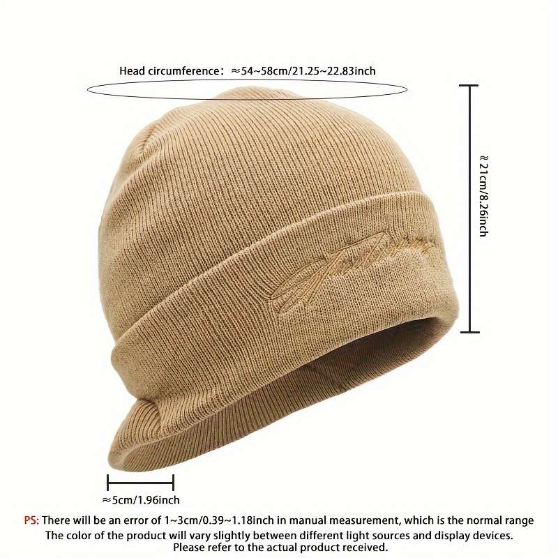 1pc Vintage-Inspired Embroidered Beanie with Brim Perfect for Casual Attire Outdoor Adventures