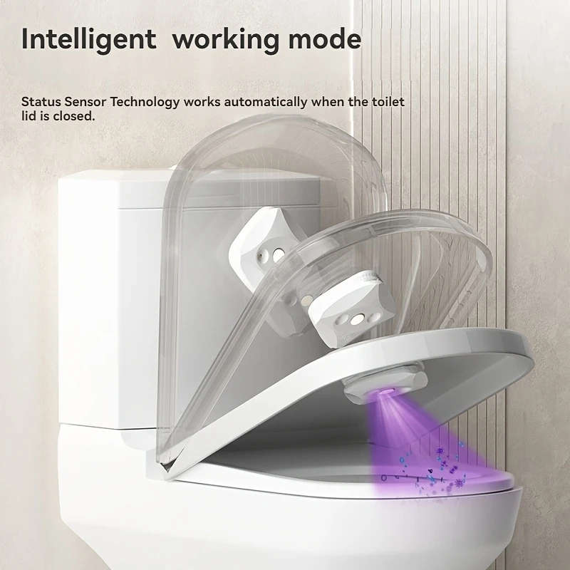 Portable Intelligent Toilet Cleaner & Purifier with LED Light, USB Rechargeable, Easy Installation,