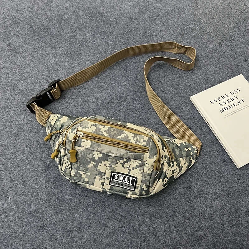 1pc Waist Bag Men and Women Multifunctional Large Capacity Practical Wear-resistant Waterproof Canva