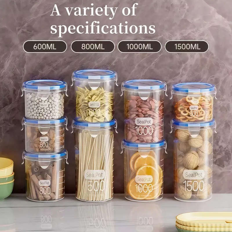 6pcs 800ml+1000ml Large Capacity Airtight Containers