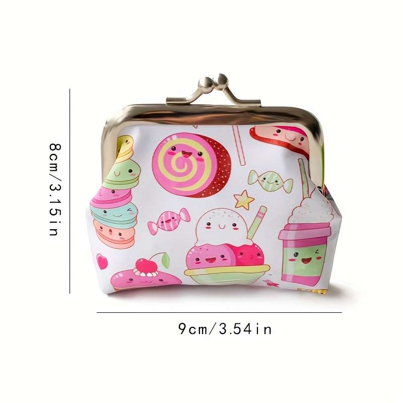 1pc Cute Cartoon Coin Purse Wallet Stylish Mini Storage Pouch for Lipstick Keys Cards Coins