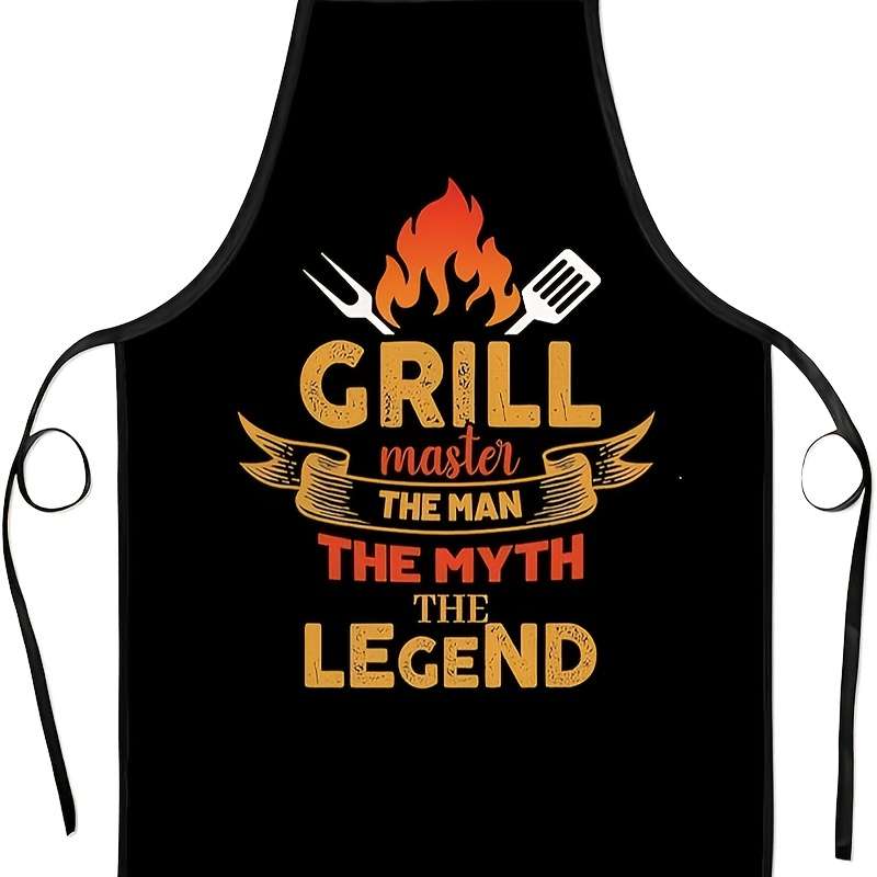 1pc Men'S Fun BBQ Apron Grill Master Polyester 100% Woven Fabric 150g m? Perfect Father'S Day Gi