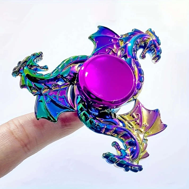 1pc Durable Quiet Metal Fidget Spinner Vibrant Sky Dragon Design Durable Focus Toy for Adults Multic