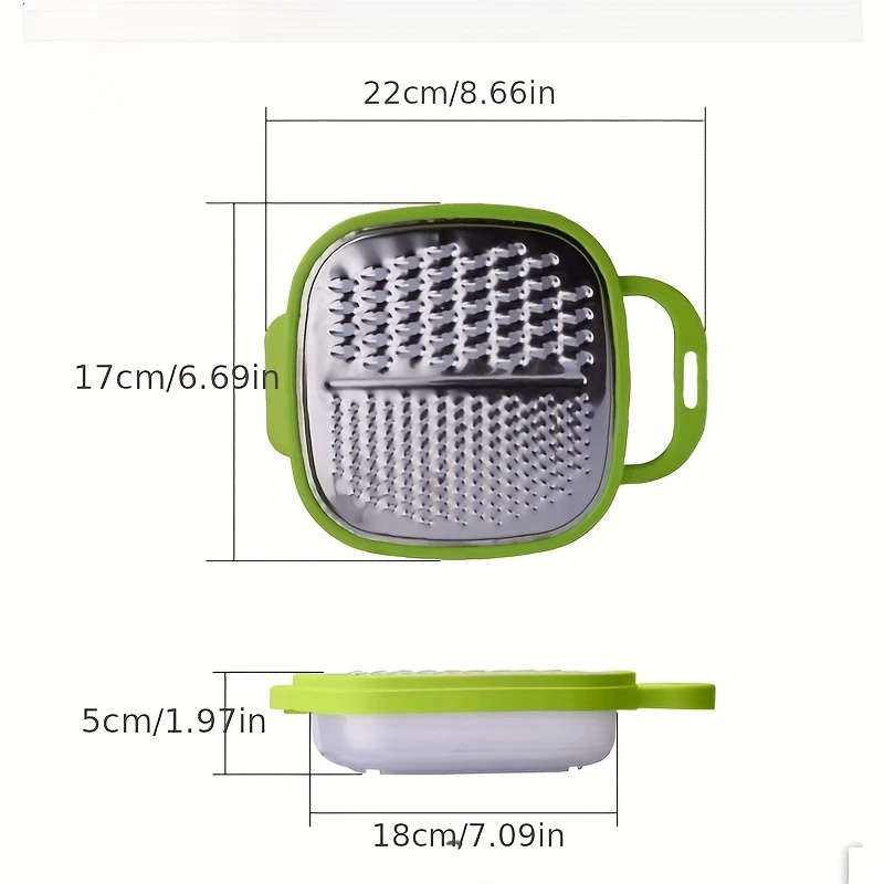 1Pc 3In1 Manual Vegetable Chopper Slicer And Grater Green Plastic French Fry Cutter