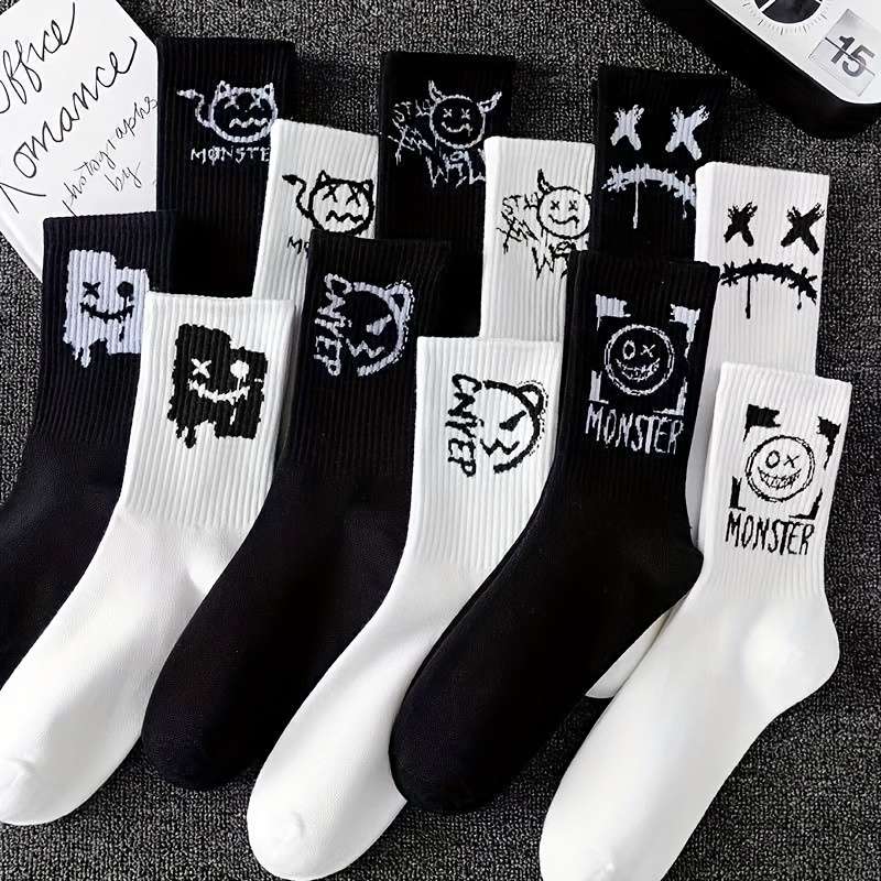 5 Pairs Random White One Size High Elastic Socks