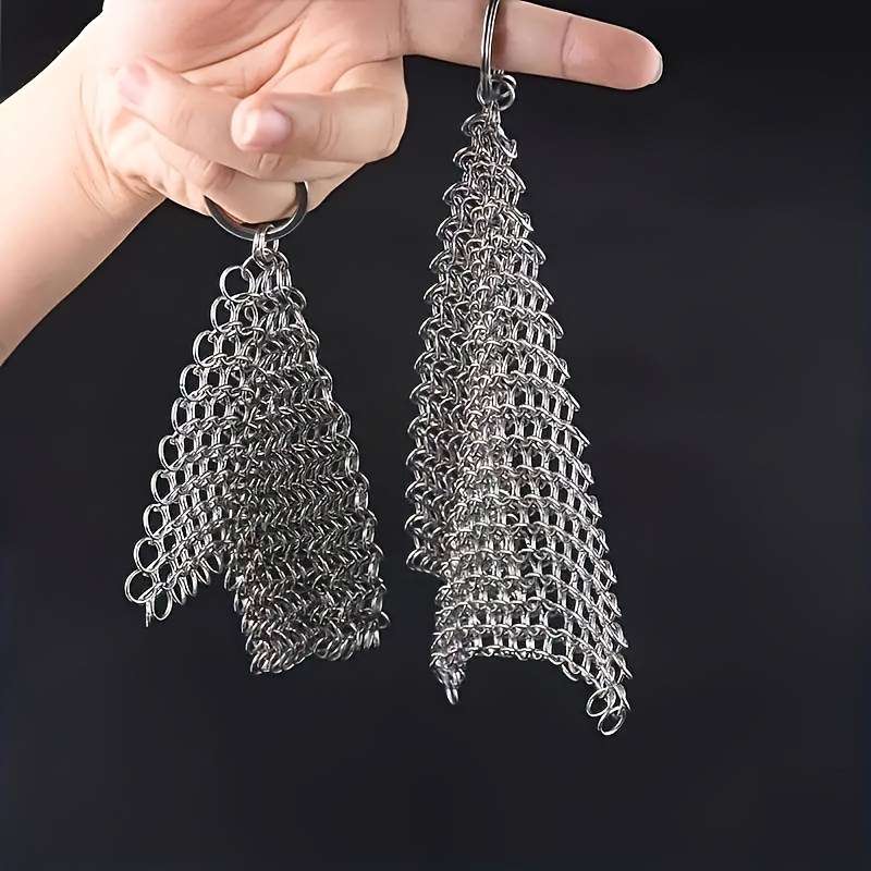 2-Pack 316 Stainless Steel Kitchen Scrubbers Reusable Heavy-Duty Metal Scouring Pads for Ski