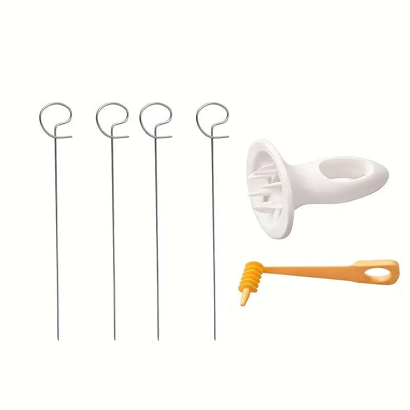 6 Piece Stainless Steel Spiralizer Set - Multi-Functional Manual Vegetable Cutter