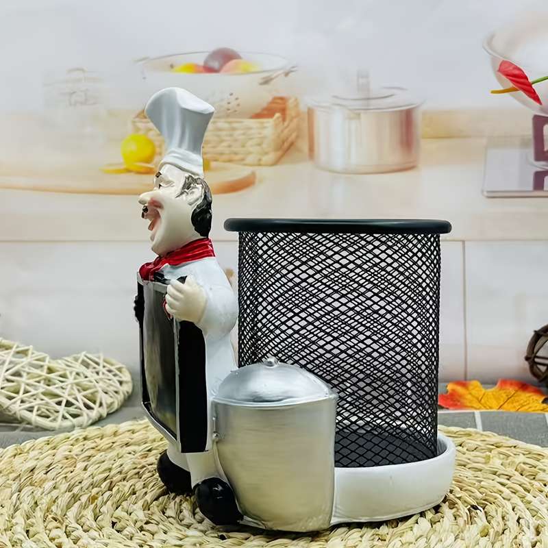 1pc Cartoon Chef with Spoon and Fork Stand Stainless Steel Polished Finish Ideal for Organi