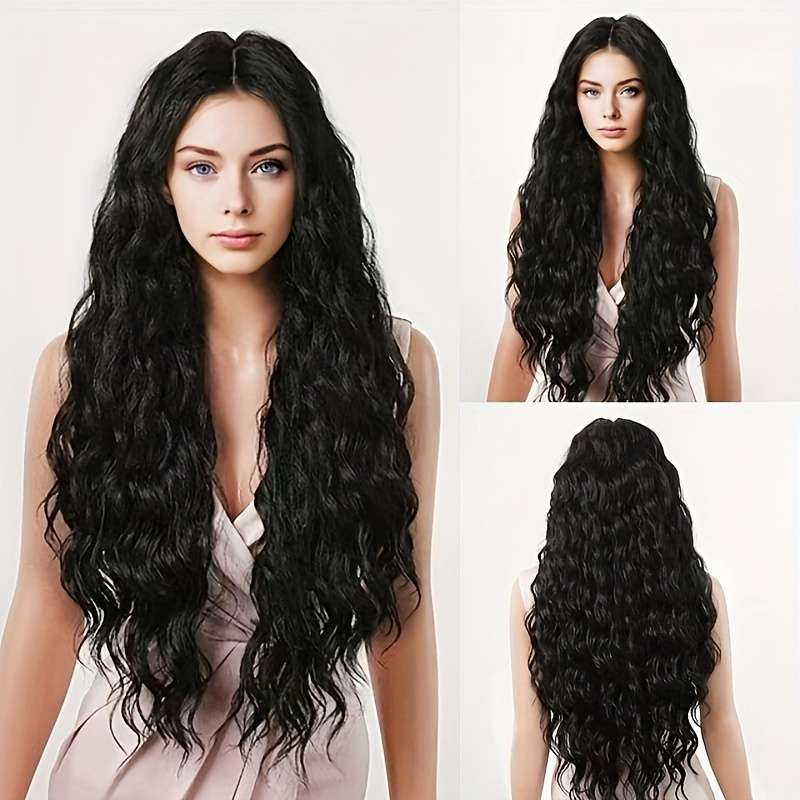 1Pc Black 60.96cm Fashion Design Wig