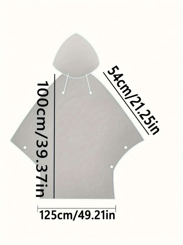 1pc Waterproof EVA Rain Poncho Lightweight Transparent Hooded Raincoat for Outdoor Hiking Camping