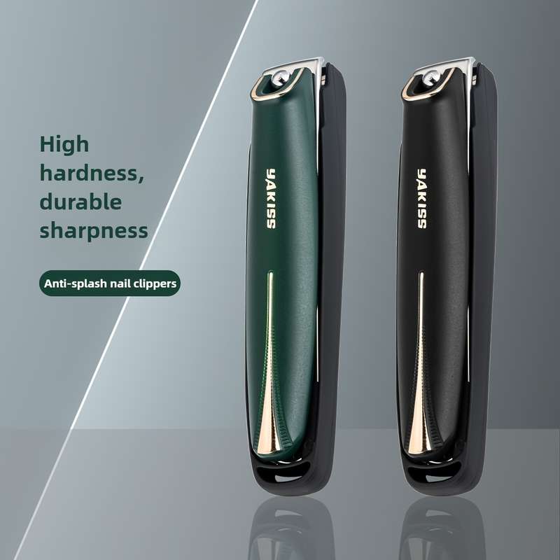 1pc Large Stainless Steel Nail Clippers Anti-Splash Portable Manicure Scissors with Concave Bl
