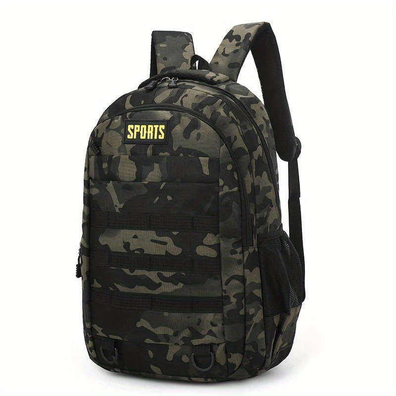 1pc Mens Casual Nylon Backpack with Laptop Compartment Lightweight Adjustable Straps Zipper Closure