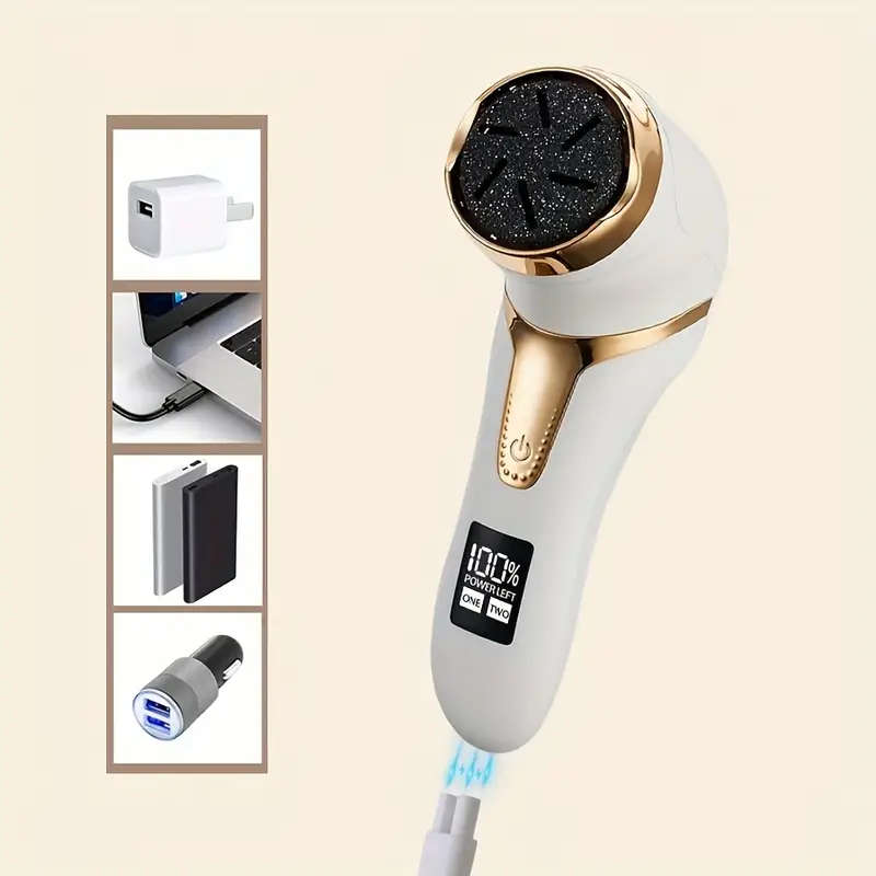 Rechargeable Electric Callus Remover with Built-in Dander Vacuum Cleaner Professional Foot Care Kit